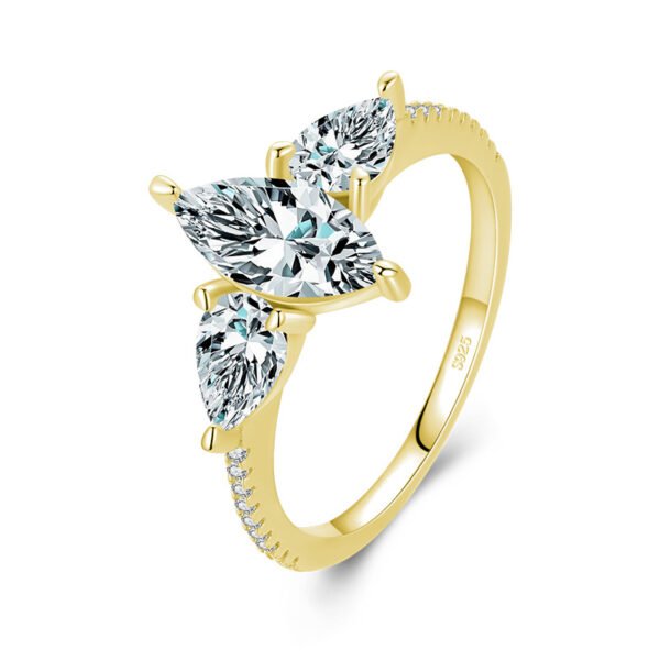 Fashion S925 Sterling Silver Simulation Diamond Bright Ring Rings 5