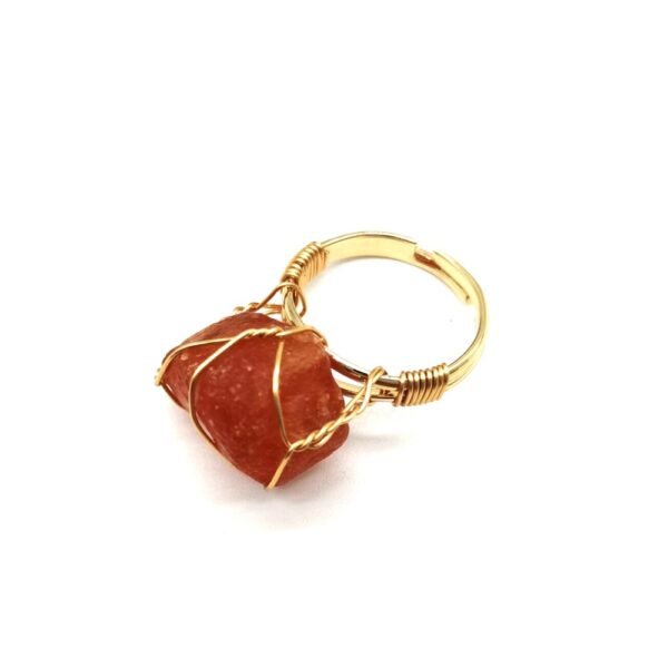 Personality Hand Wrapped Rough Stone Agate Ring Rings 8