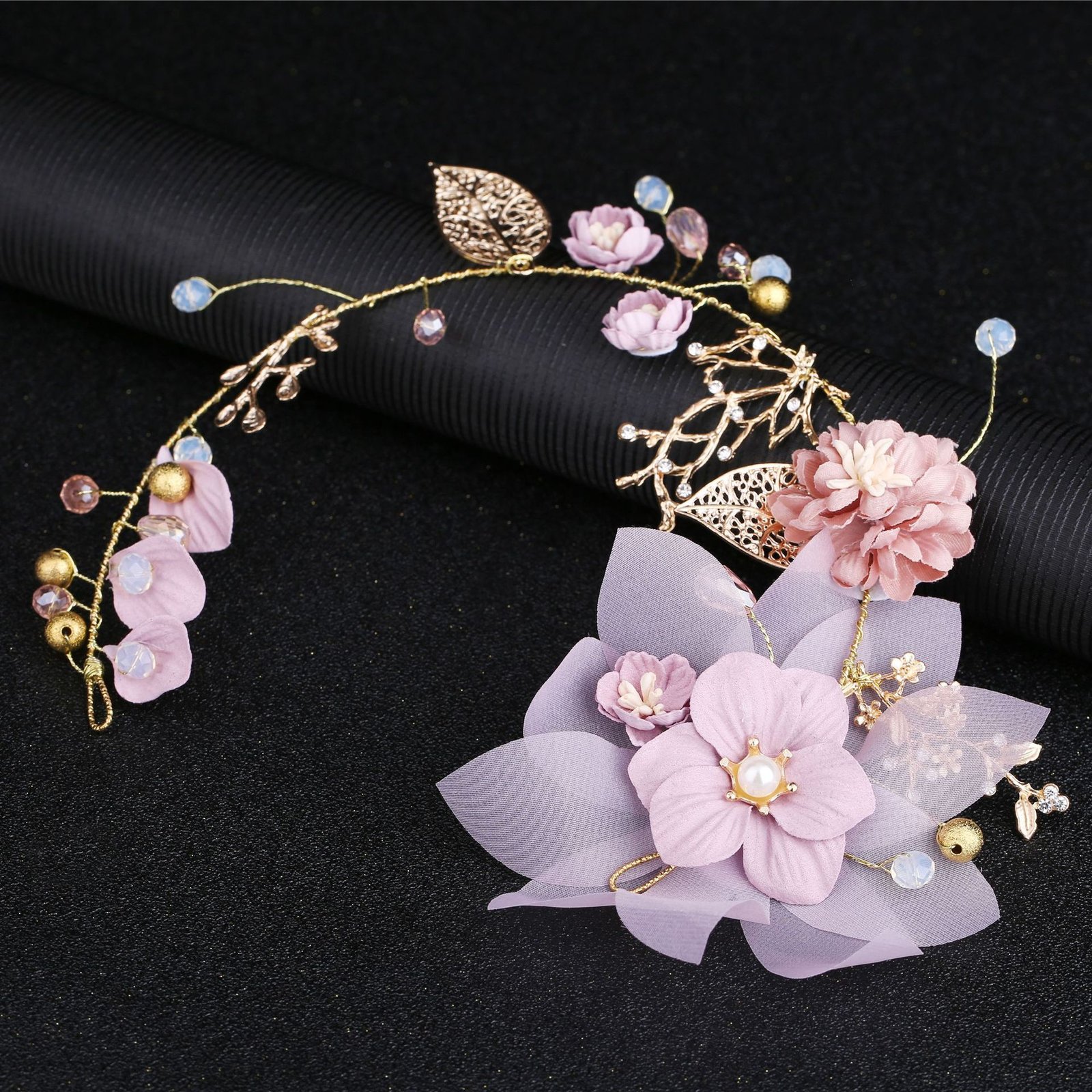 Handmade Head Gold Leaf Branch Flower Wedding Hair Accessories Accessories 2