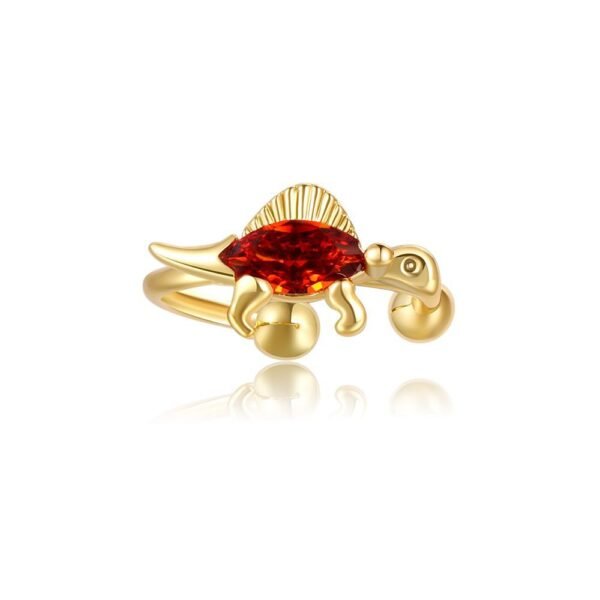 Small Dinosaur Ear Clip 18K Gold Color Preservation Forest Animals Accessories 8