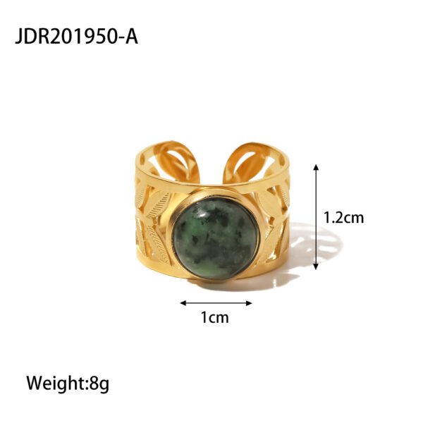 Ring Stainless Steel 18K Gold Hollow Leaves Rings 8
