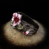 Black Gold Plated Two-tone Flower Ring Female Promos20 13
