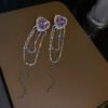 Silver Needle Inlaid Diamond Love Heart Tassel Earrings Exaggerated All-match Earrings 12 Silver Needle Inlaid Diamond Love Heart Tassel Earrings Exaggerated All-match Earrings 12