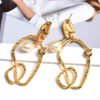 Golden Metal Irregular Earrings Pearl Earrings 11