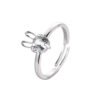 Ladies Cute Rabbit Copper Inlaid Zircon Ring Rings 14