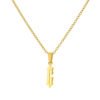 18K Gold Plating Stainless Steel Ancient English Letter Pendant Necklace Necklaces 21