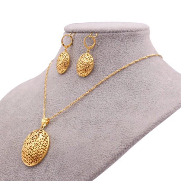 24k Gold Plated Jewelry Set African Jewelry Necklaces 3