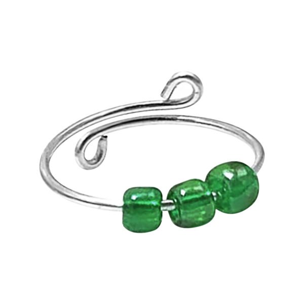 New Multi-color Rice Bead Rotatable Female Ring Rings 6