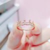 18K Gold Crown Ring Women’s Rose Gold Diamond Ring Rings 11