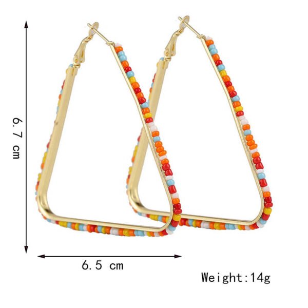 Geometric Handmade Rice Beads Heart Earrings Earrings 11