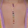Foreign Trade Color Natural Crystal Gravel Handmade Winding Real Gold Plating Necklac Necklaces 13