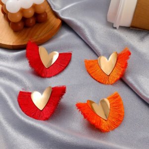 Bohemian Exaggerated Fan-shaped Tassel Earrings Ethnic Style Earrings