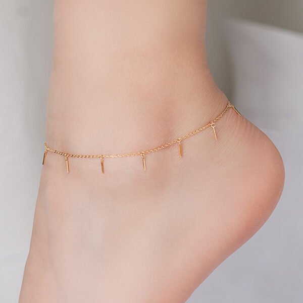 Simple And Colorless Small Strip Colored Gold Feet Chain Accessories 3