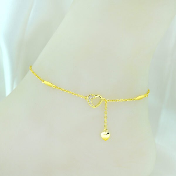 S925 Sterling Silver Rose Gold Plated Anklet Female Temperament Japanese And Korean Net Red Silver Jewelry Accessories 5