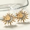 Personalized Sun Moon Two-tone Earrings Eardrops Trendy Sun Moon Earrings Earrings 12