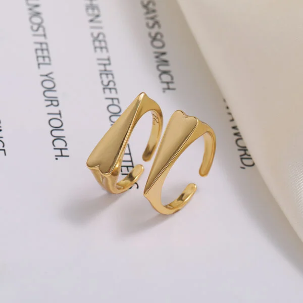 Paired Double Love Rings 18K Gold Color Preserving Jewelry Rings 7