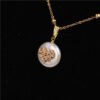 Micro-inlaid Zircon Bee Necklace, Twist-shaped Special-shaped Pearl Love Pendant Necklace Necklaces 9