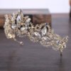 New Fashion Baroque Luxury Crystal AB Bridal Crown Tiara Light Gold Tiara Tiaras for Women Bride Hair Wedding Accessories Accessories 18