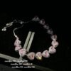 Sweet Peach Love Gem Bracelet Star River Bright Gold-plated Candy Loving Heart Zircon Necklace Earrings 20