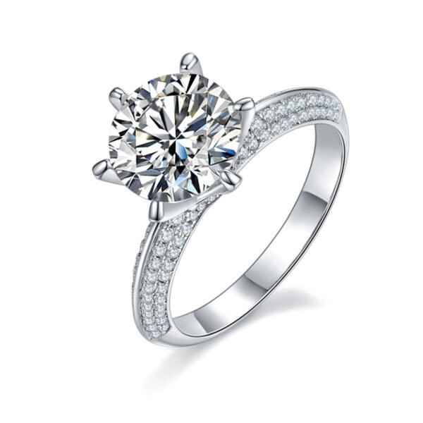 S925 Silver Plated White Gold Moissanite Diamond Ring For Women Rings 6