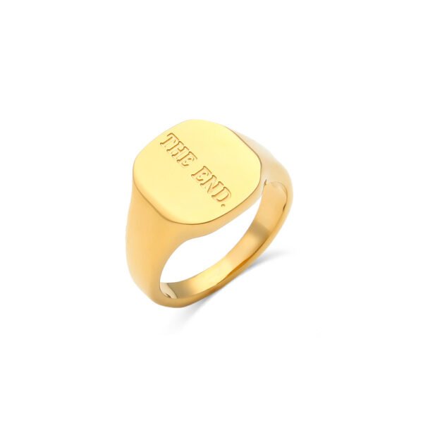 18K Gold Plated Jewelry With English Letter Ring Rings 4