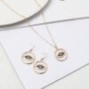 Long Eyes Inlaid Gemstone Round Fashion Earrings And Necklace Set Earrings 15
