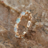 Gold Plated Zircon Oval Opal Eternity Ring BestSelling 12 Gold Plated Zircon Oval Opal Eternity Ring BestSelling 12
