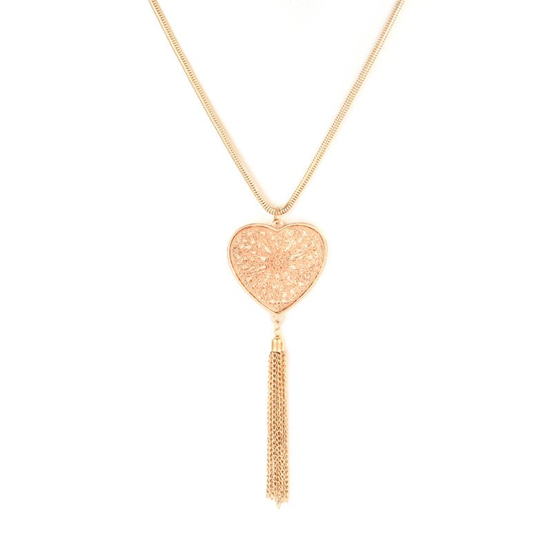 European And American Hollow Disc Pendant Tassel Long Necklace Women Necklaces 3 European And American Hollow Disc Pendant Tassel Long Necklace Women Necklaces 3