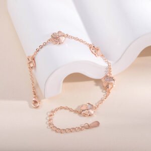 Ins Niche Simple Rose Gold Flower Bracelet Bracelets