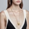 18-karat Gold Plated Titanium Steel Oval Back Hollow Choker Necklace Necklaces 9