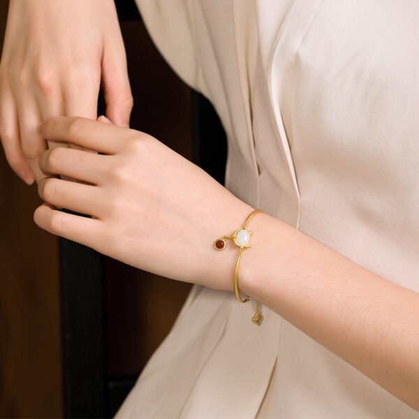 925 Silver Handmade Ancient Gold Original Bracelet Little Fox Bracelets 5