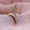 Fashion Exaggerated Curve Rose Gold Women Ring Rings 8