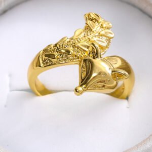 Simple And Stylish Personality Adjustable Gold Fox Ring Rings