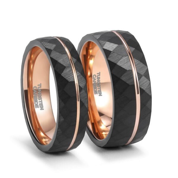 Simple Diamond Rhombus Set Rose Gold Line Ring Rings 8