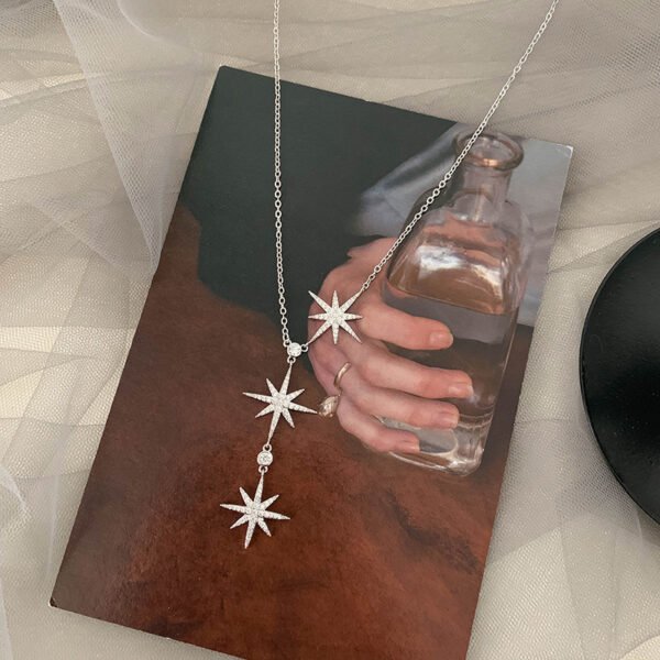 Rose Gold Clavicle Necklace Female Bow Knot Zircon Tassel Necklaces 5