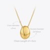 18-karat Gold Plated Titanium Steel Oval Back Hollow Choker Necklace Necklaces 12