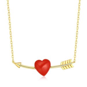 Gold Cupid’s Arrow Heart Necklace for Women Necklaces Gold Cupid’s Arrow Heart Necklace for Women Necklaces