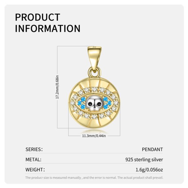 Skull Eye Necklace Gold Plated Skull Series Diy Necklace 925 Silver Necklaces 5