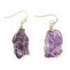 Natural Crystal Stone Gold-plated Amethyst Amorphous Wire Earrings Earrings 11 Natural Crystal Stone Gold-plated Amethyst Amorphous Wire Earrings Earrings 11