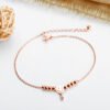 Titanium Steel Plated Rose Gold Round Bead  Anklet Accessories 7