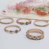 European And American Jewelry Rose Gold Stackable Diamonds Set Of Five Sets Of Rings BohemiaJ Rings 17