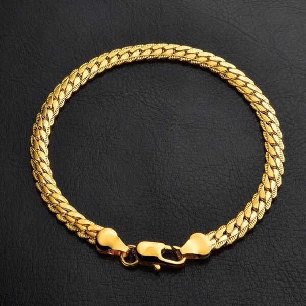Pure Brass 18K Gold Plating 5MM Full Side Necklace Bracelet Necklaces 5
