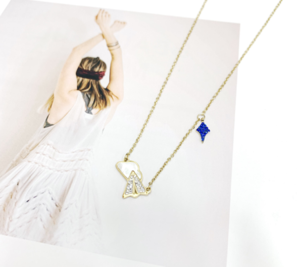 Paper airplane cloud titanium steel necklace Necklaces 5