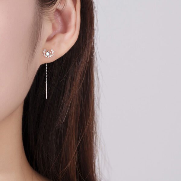 Pure Silver Ornaments Female Tassel Ear Line High Sense Earrings 4