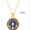 18K Gold Plated Silver Lapis Star Moon Necklace Necklaces 14