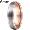 Fine Brushed Rose Gold Tungsten Ring Rings 14