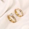 Gold Wedding Rings Stainless Steel Engagement Ring For Women Rings 7