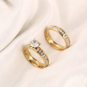 Gold Wedding Rings Stainless Steel Engagement Ring For Women Rings