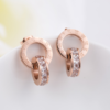 New Earrings Rose Gold Titanium Steel Earrings Women Double Ring Popular Earrings Earrings 8