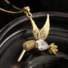 Niche Personality Bird Pendant Necklace Copper Plating 18K Gold Necklaces 10